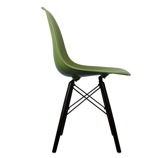 Distinct Classic Mid-Century Dining Office Forest Green Chair with choice of braced Wooden Legs-Distinct Designs (London) Ltd