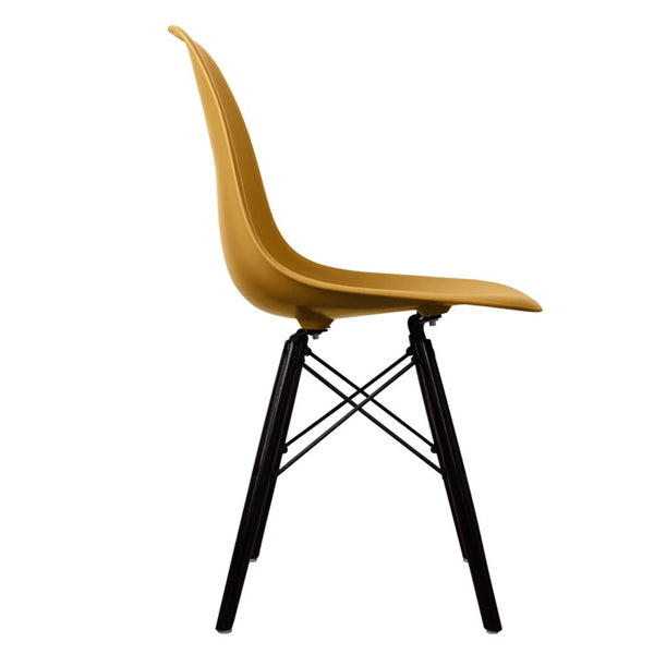 Distinct Classic Mid-Century Design Dining Office Gold Yellow Chair with choice of braced Wooden Leg-Distinct Designs (London) Ltd
