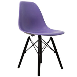 Distinct Classic Mid-Century Design Dining Office Iris Purple Chair with choice of braced Wooden Leg-Distinct Designs (London) Ltd