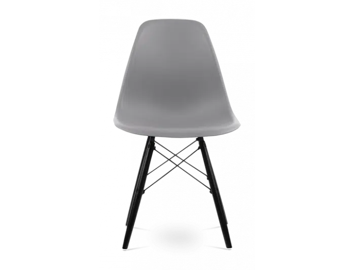 Distinct Classic Mid-Century Design Dining Office Light Grey Chair with choice of braced Wooden Legs-Black-Distinct Designs (London) Ltd