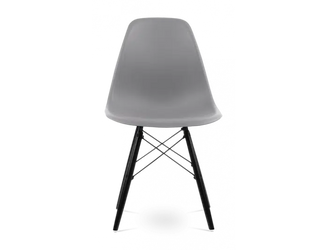 Distinct Classic Mid-Century Design Dining Office Light Grey Chair with choice of braced Wooden Legs-Black-Distinct Designs (London) Ltd