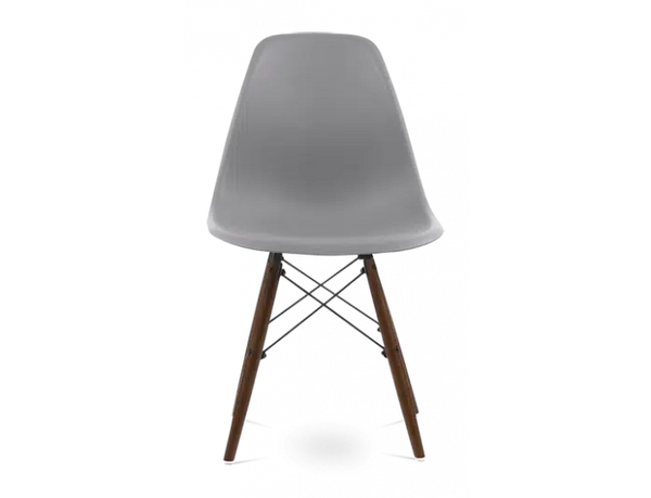 Distinct Classic Mid-Century Design Dining Office Light Grey Chair with choice of braced Wooden Legs-Walnut-Distinct Designs (London) Ltd