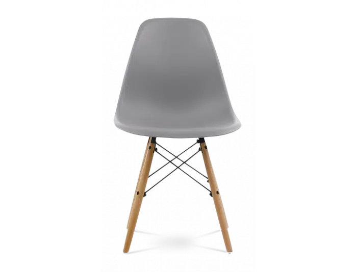 Distinct Classic Mid-Century Design Dining Office Light Grey Chair with choice of braced Wooden Legs-Natural Beach-Distinct Designs (London) Ltd