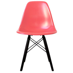Distinct Classic Mid-Century Design Dining Office Rose Pink Chair with choice of braced Wooden Legs-Black Wood-Distinct Designs (London) Ltd