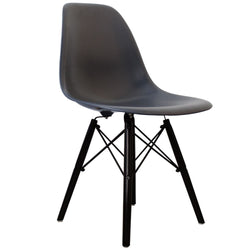 Distinct Classic Mid-Century Design Dining Office Slate Grey Chair with choice of braced Wooden Legs-Distinct Designs (London) Ltd