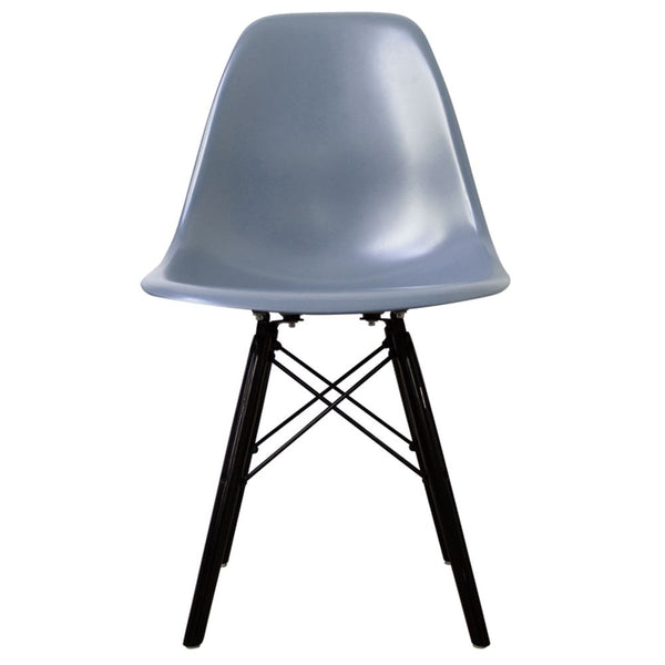 Distinct Classic Mid-Century Dining Office Seaspray Blue Chair with choice of braced Wooden Legs-Black Wood-Distinct Designs (London) Ltd