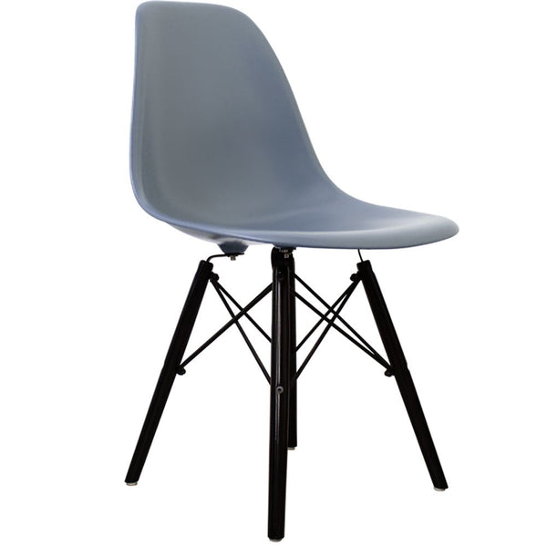 Distinct Classic Mid-Century Design Dining Office Steel Blue Chair with choice of braced Wooden Legs-Distinct Designs (London) Ltd