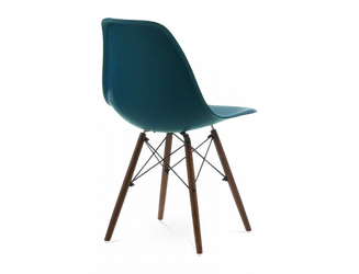 Distinct Classic Mid-Century Design Dining Office Teal Blue Chair with choice of braced Wooden Legs-Distinct Designs (London) Ltd