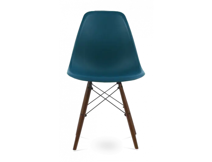 Distinct Classic Mid-Century Design Dining Office Teal Blue Chair with choice of braced Wooden Legs-Walnut-Distinct Designs (London) Ltd