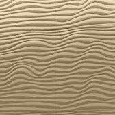 Decorative 3D Textured Feature Wall Panels in Gold Finish with Nautical Coastal WAVE Design Pattern-Gold-4 x 60x60cm / 23x23"-Distinct Designs (London) Ltd