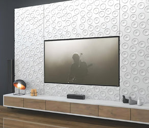 Decorative 3D Textured Feature Wall Panels with Ultramodern MOON Design-White-4 x 60x60cm / 23x23"-Distinct Designs (London) Ltd