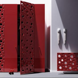 Decorative 3D Textured Feature Wall Panels with Ultramodern MOON Design-Red-4 x 60x60cm / 23x23"-Distinct Designs (London) Ltd
