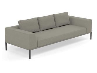 Modern 3 Seater Sofa with 2 Armrests in Silver Grey Fabric-Distinct Designs (London) Ltd