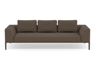 Modern 3 Seater Sofa with 2 Armrests in Coffee Brown-Wenge Oak-Distinct Designs (London) Ltd