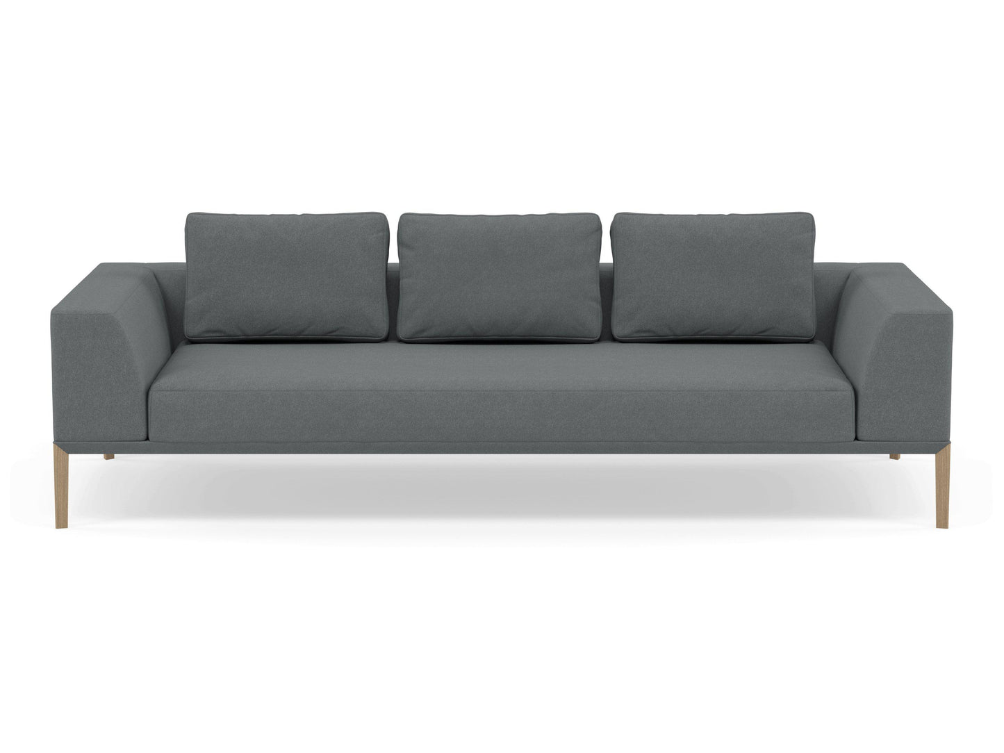 Modern 3 Seater Sofa with 2 Armrests in Sea Spray Blue-Natural Oak-Distinct Designs (London) Ltd