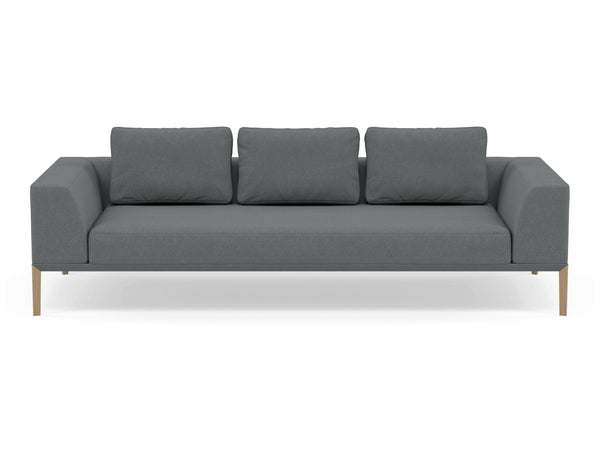 Modern 3 Seater Sofa with 2 Armrests in Sea Spray Blue-Natural Oak-Distinct Designs (London) Ltd