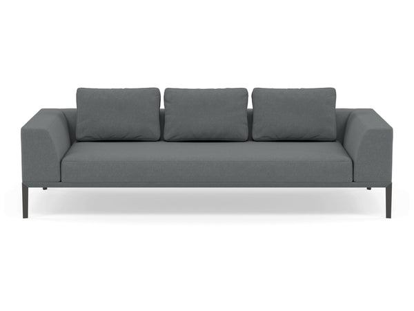 Modern 3 Seater Sofa with 2 Armrests in Sea Spray Blue-Wenge Oak-Distinct Designs (London) Ltd