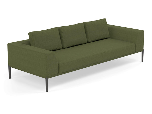 Modern 3 Seater Sofa with 2 Armrests in Seaweed Green Fabric-Distinct Designs (London) Ltd