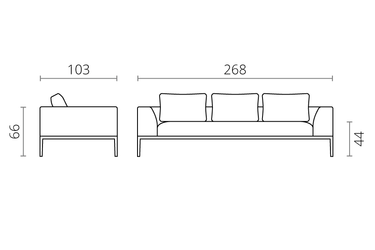 Modern 3 Seater Sofa with Armrests in Deep Purple Fabric for lounge, hotel, bar, restaurant-Distinct Designs (London) Ltd