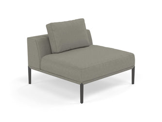 Modern Armchair 1 Seater Sofa without armrests in Silver Grey Fabric-Distinct Designs (London) Ltd