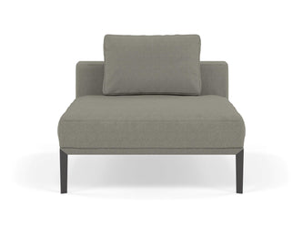 Modern Armchair 1 Seater Sofa without armrests in Silver Grey Fabric-Wenge Oak-Distinct Designs (London) Ltd