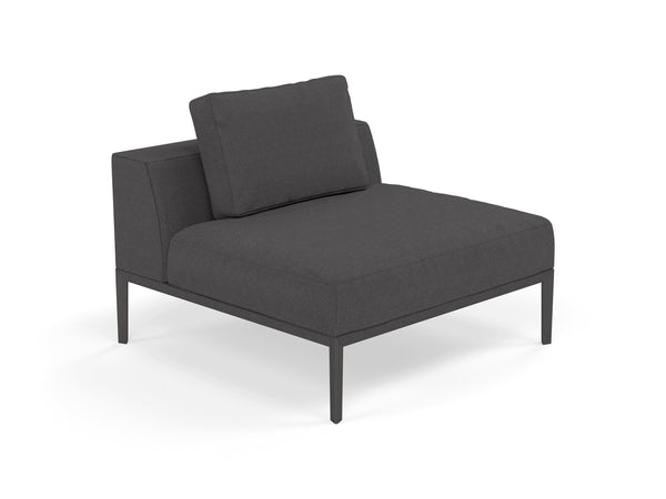 Modern Armchair 1 Seater Sofa without armrests in Slate Grey Fabric-Distinct Designs (London) Ltd