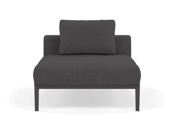 Modern Armchair 1 Seater Sofa without armrests in Slate Grey Fabric-Wenge Oak-Distinct Designs (London) Ltd