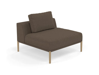 Modern Armchair 1 Seater Sofa without armrests in Coffee Brown Fabric-Distinct Designs (London) Ltd