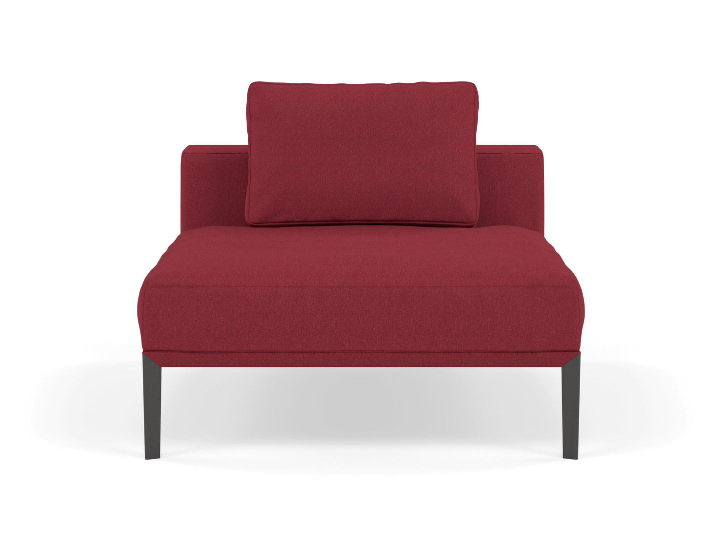 Modern Armchair 1 Seater Sofa without armrests in Rasberry Red FAbric-Wenge Oak-Distinct Designs (London) Ltd