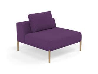 Modern Armchair 1 Seater Sofa without armrests in Deep Purple Fabric-Distinct Designs (London) Ltd