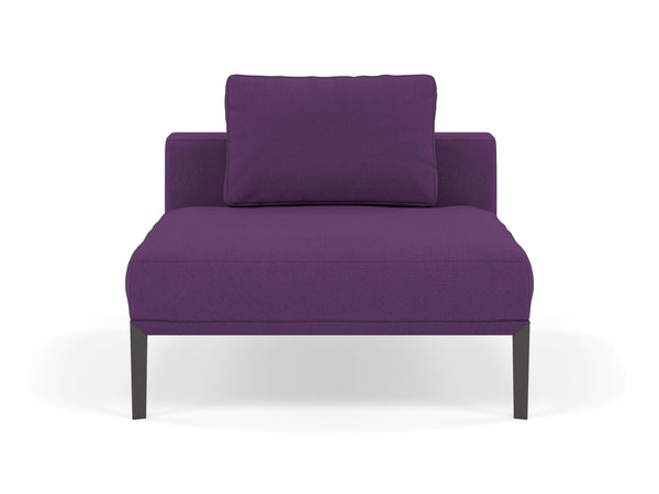 Modern Armchair 1 Seater Sofa without armrests in Deep Purple Fabric-Wenge Oak-Distinct Designs (London) Ltd
