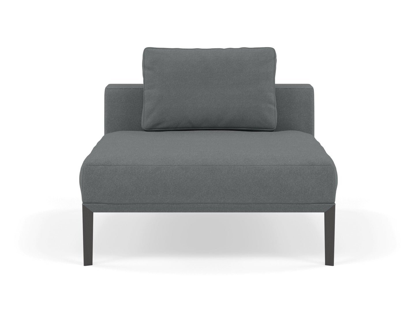 Modern Armchair 1 Seater Sofa without armrests in Sea Spray Blue Fabric-Wenge Oak-Distinct Designs (London) Ltd