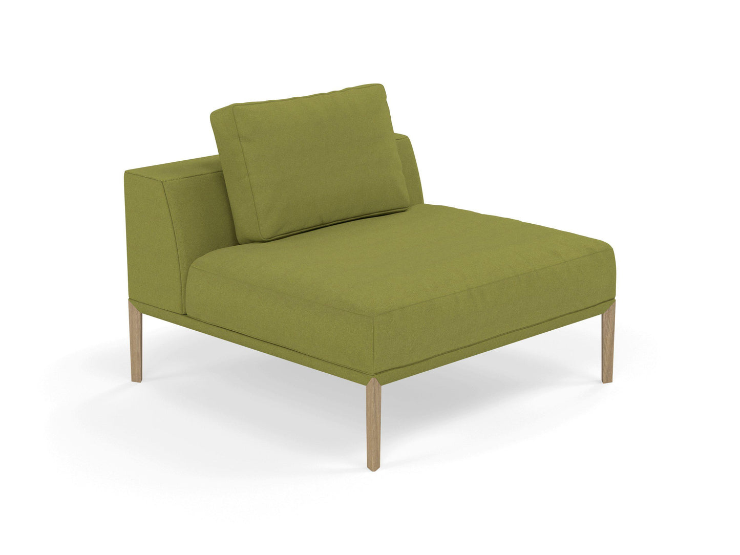 Modern Armchair 1 Seater Sofa without armrests in Lime Green Fabric-Distinct Designs (London) Ltd