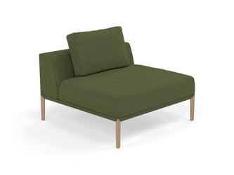Modern Armchair 1 Seater Sofa without armrests in Seaweed Green Fabric-Distinct Designs (London) Ltd