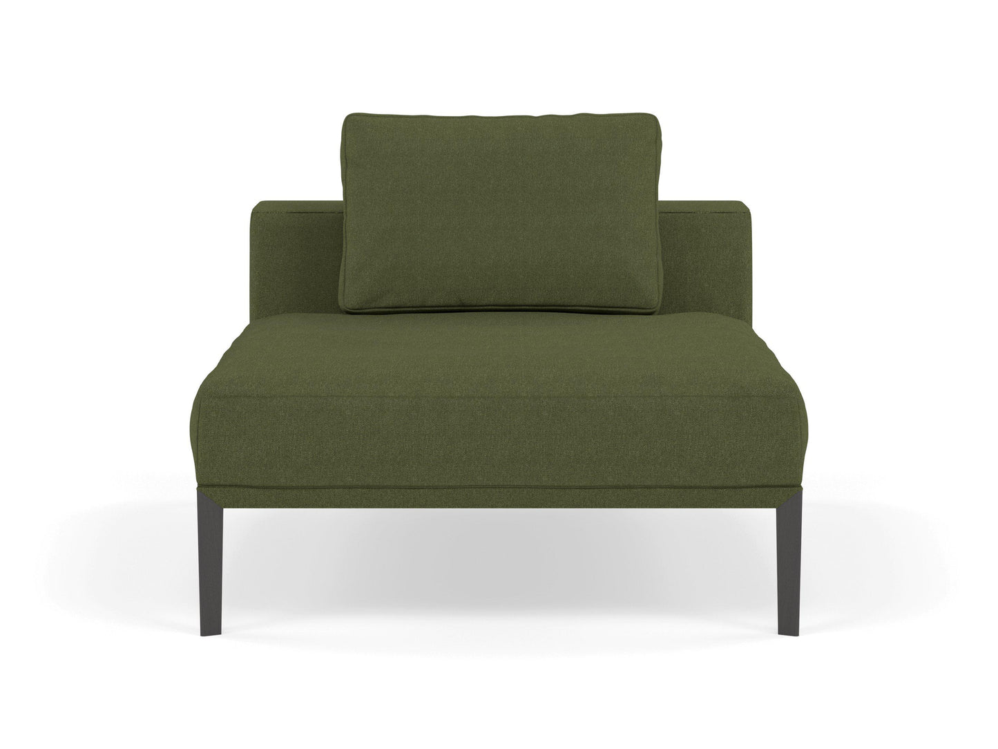 Modern Armchair 1 Seater Sofa without armrests in Seaweed Green Fabric-Wenge Oak-Distinct Designs (London) Ltd