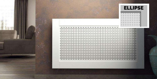 Elegant White Panel Radiator Heater Covers with Classic ELLIPSE decorative grille inset screen-70x90cm-Distinct Designs (London) Ltd