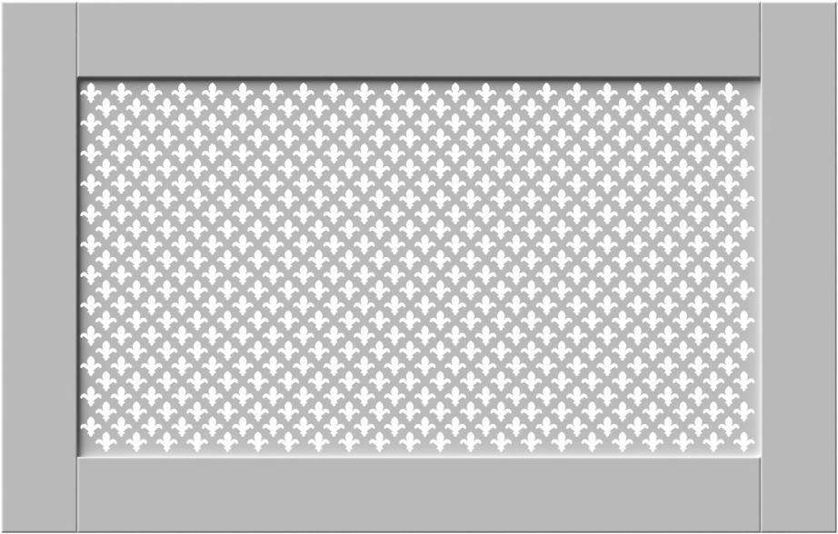 Traditional White Radiator Heater Covers with Classic Fleur de Lis decorative grille frame inset-70x110cm-Distinct Designs (London) Ltd