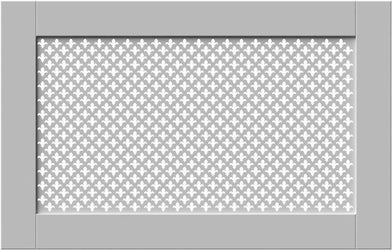 Traditional White Radiator Heater Covers with Classic Fleur de Lis decorative grille frame inset-70x110cm-Distinct Designs (London) Ltd