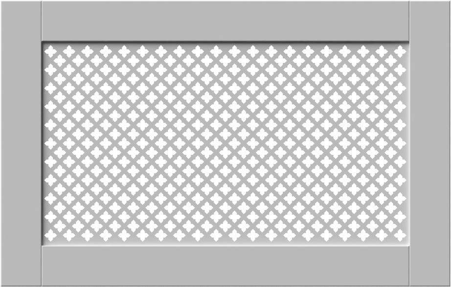 White Framed Clip on Radiator Heater Covers with Classic GEM decorative grille screening panel motif-70x110cm-Distinct Designs (London) Ltd