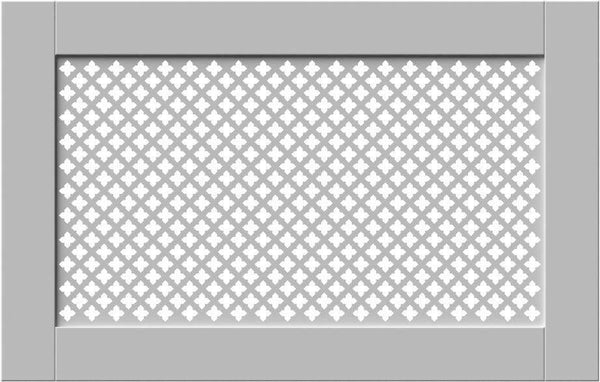 White Framed Clip on Radiator Heater Covers with Classic GEM decorative grille screening panel motif-70x110cm-Distinct Designs (London) Ltd