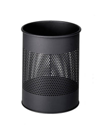 Classic Round Metal Waste Paper Basket 15L with 165mm Decorative Perforation in the middle-Slate Grey-Distinct Designs (London) Ltd