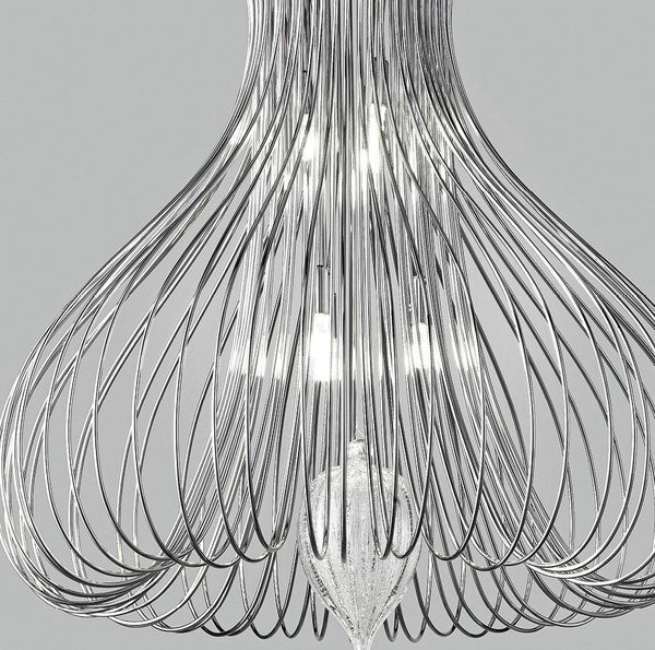 Contemporary Vortex Design Open Top Wire Crafted Metal Table Lamp 40cm diameter 50cm with 3 Lights-Chrome-Distinct Designs (London) Ltd