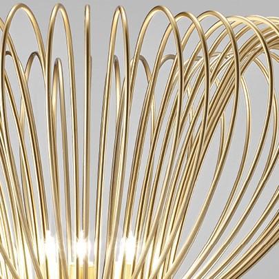 Contemporary Vortex Design Open End Wire Crafted Metal Side Wall Light 40cmL x 30cmH with 3 Lamps-Gold-Distinct Designs (London) Ltd