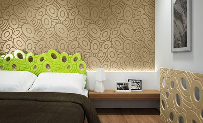 Decorative 3D Textured Feature Wall Panels in Gold Finish Sophisticated Elliptical GALAXY Design-Distinct Designs (London) Ltd