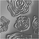 Decorative 3D Textured Feature Wall Panels with Subtle ROSE Design-SlateGray-4 x 60x60cm / 23x23"-Distinct Designs (London) Ltd