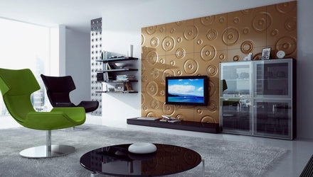 Decorative 3D Textured Feature Wall Panels with Modern Oversized DROP Design-Brown-4 x 60x60cm / 23x23"-Distinct Designs (London) Ltd