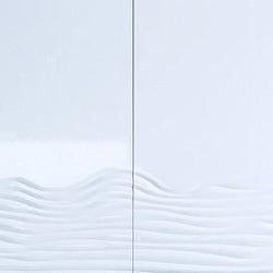 Decorative 3D Textured Feature Wall Panels with Nautical Coastal WAVE Design-White Gloss-4 x 60x60cm / 23x23"-Distinct Designs (London) Ltd