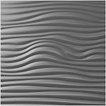 Decorative 3D Textured Feature Wall Panels with Nautical Coastal WAVE Design-SlateGray-4 x 60x60cm / 23x23"-Distinct Designs (London) Ltd
