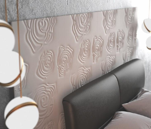 Decorative 3D Textured Feature Wall Panels with Subtle ROSE Design-Brown-4 x 60x60cm / 23x23"-Distinct Designs (London) Ltd