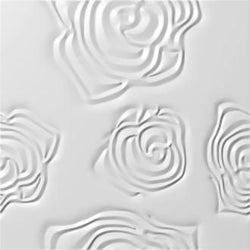 Decorative 3D Textured Feature Wall Panels with Subtle ROSE Design-White-4 x 60x60cm / 23x23"-Distinct Designs (London) Ltd